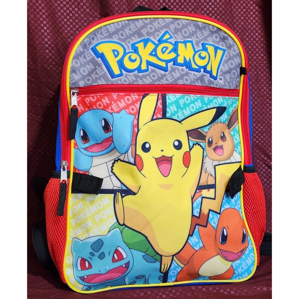 Bioworld Pokemon Backpack, pikachu eevee charmander bulbasaur